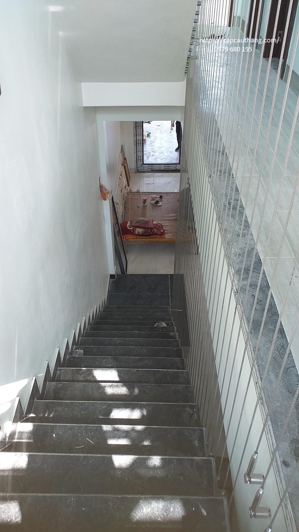 Thi công cầu thang dây cáp tại Gia Lâm- Hà Nội