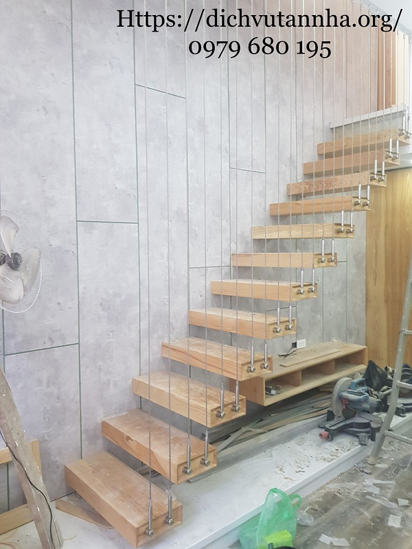 Thi công cáp cầu thang tại Ninh Hiệp- Hà Nội