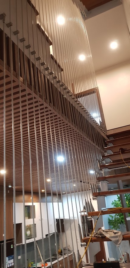 Thi công cầu thang dây cáp tại Lạng Sơn