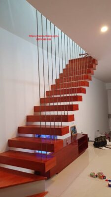 Lan can cầu thang bằng dây cáp đẹp tại Hà Nội