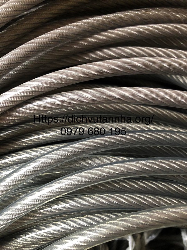 Dây cáp cầu thang inox bọc nhựa Dây cáp cầu thang inox bọc nhựa