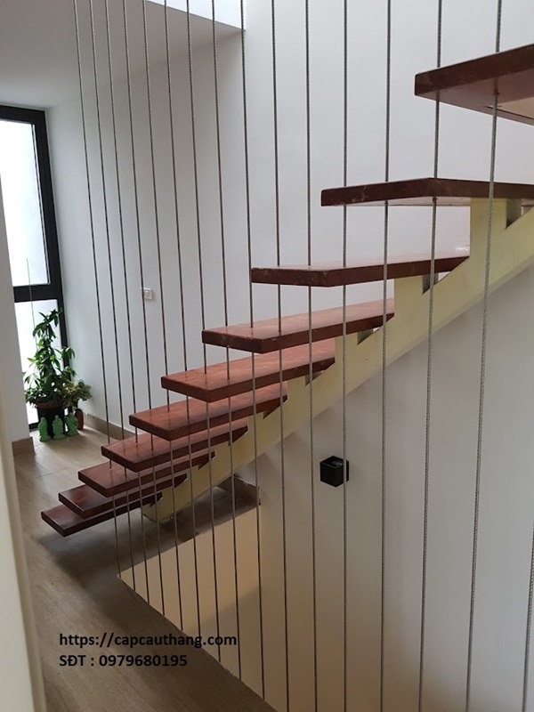 Mẫu lan can cầu thang bằng dây cáp