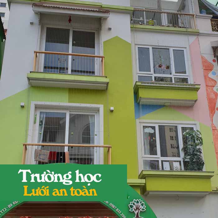 Lưới an toàn ban công trường mầm non tư thục